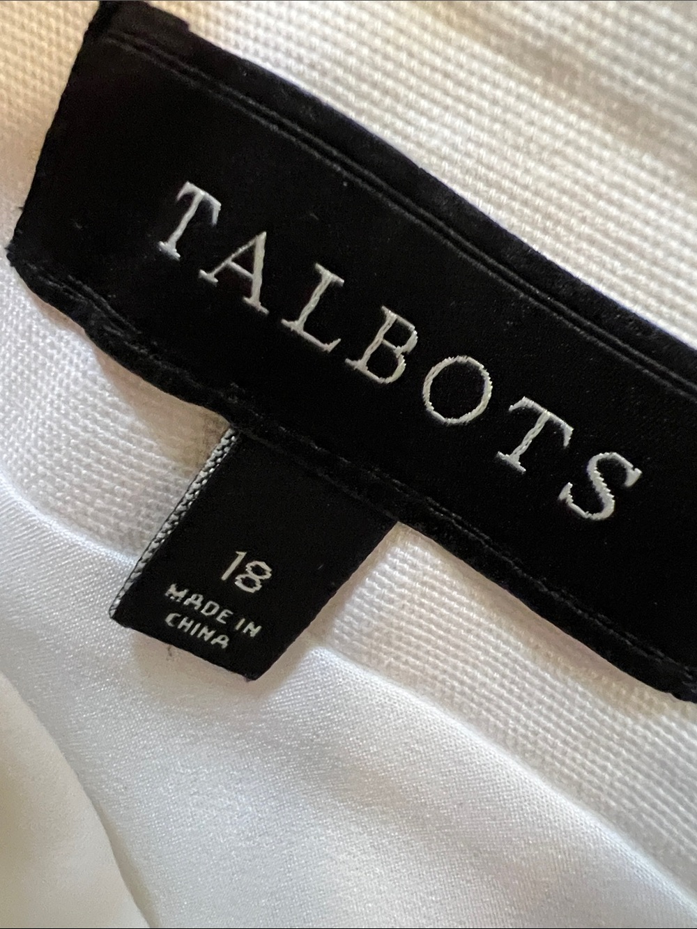 Talbots White A-Line Cotton Skirt with Scalloped Hem - Picture 2 of 3